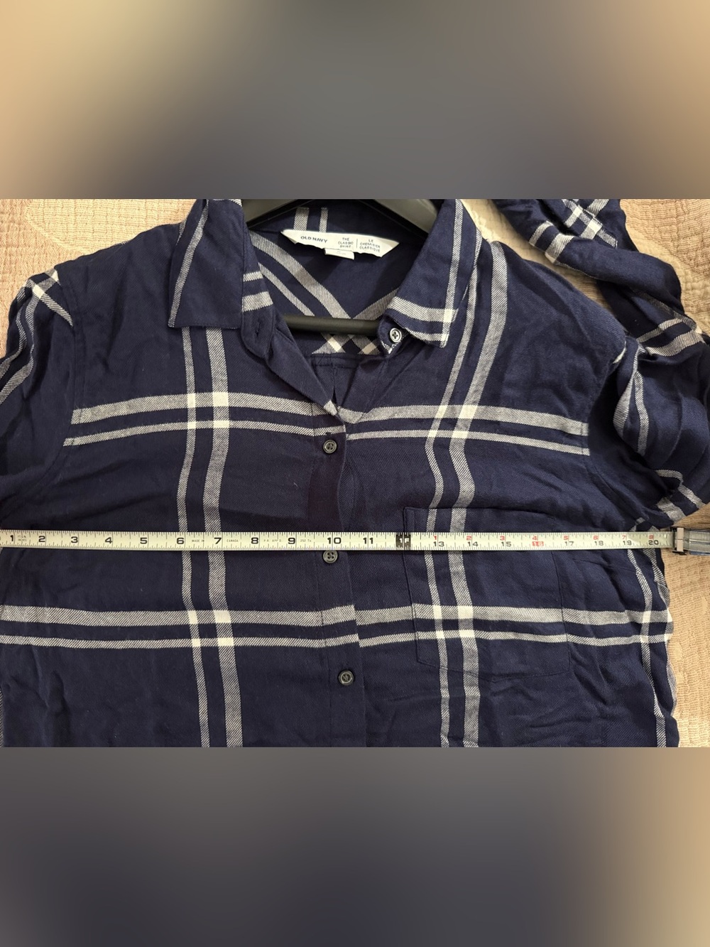 DARK BLUE & WHITE LONG SLEEVE SHIRT - Picture 7 of 9